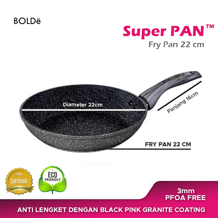 Bolde Super Pan Fry Pan 22CM - Black Dark